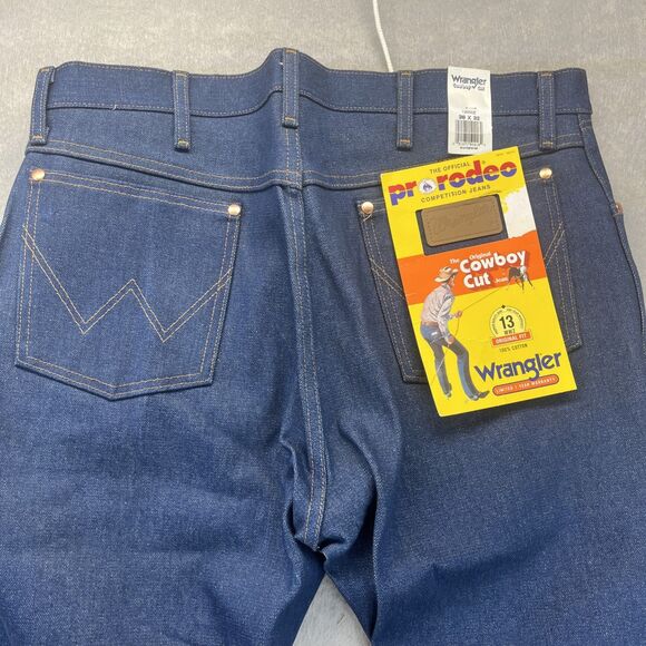 Wrangler Jeans Mens 38x32 Dark 13MWZ Cowboy Cut Original Fit ProRodeo Vintage - Picture 7 of 14